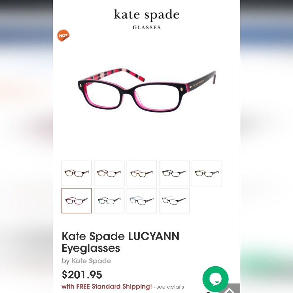 Kate Spade Black and Pink Eyewear LUCYANN And Hardshell Case - Picture 14 of 14
